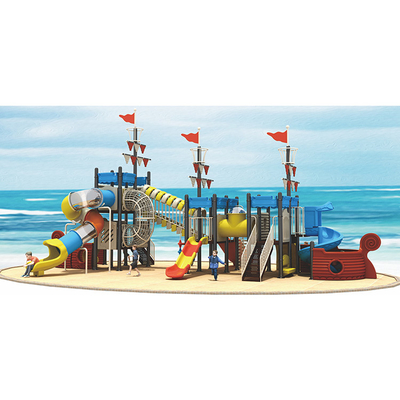 China Supplier Commercial School Toy Big Slide Customized Combined Pirates Ship Outdoor Playground Equipment Kid